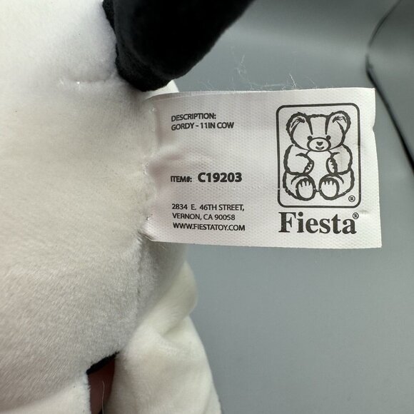 Fiesta Gordy Cow Plush Hanger 12" Black White - Picture 7 of 8